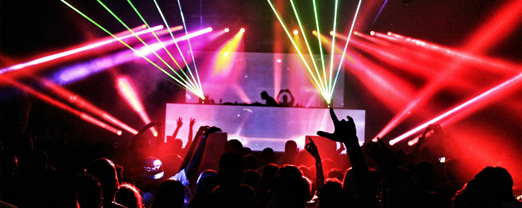 Crowd at a live electronic music event