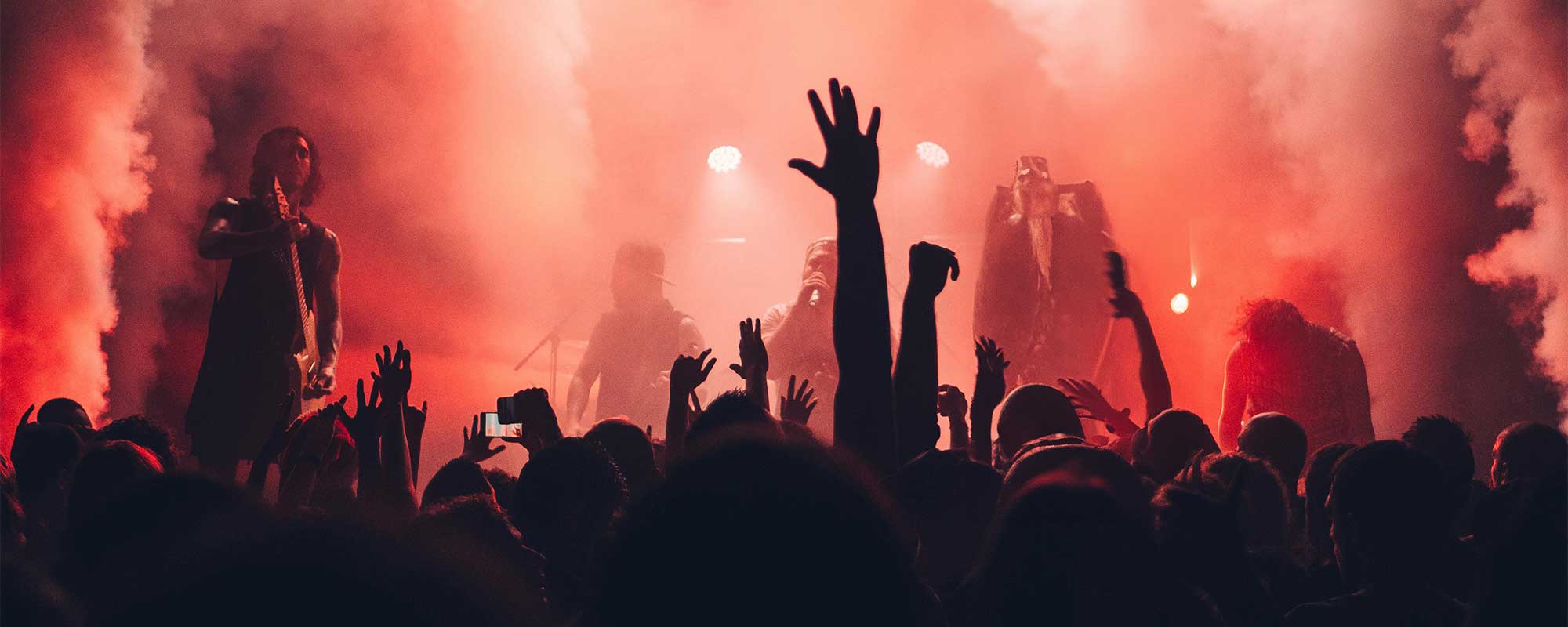 Festival crowd with hands in the air